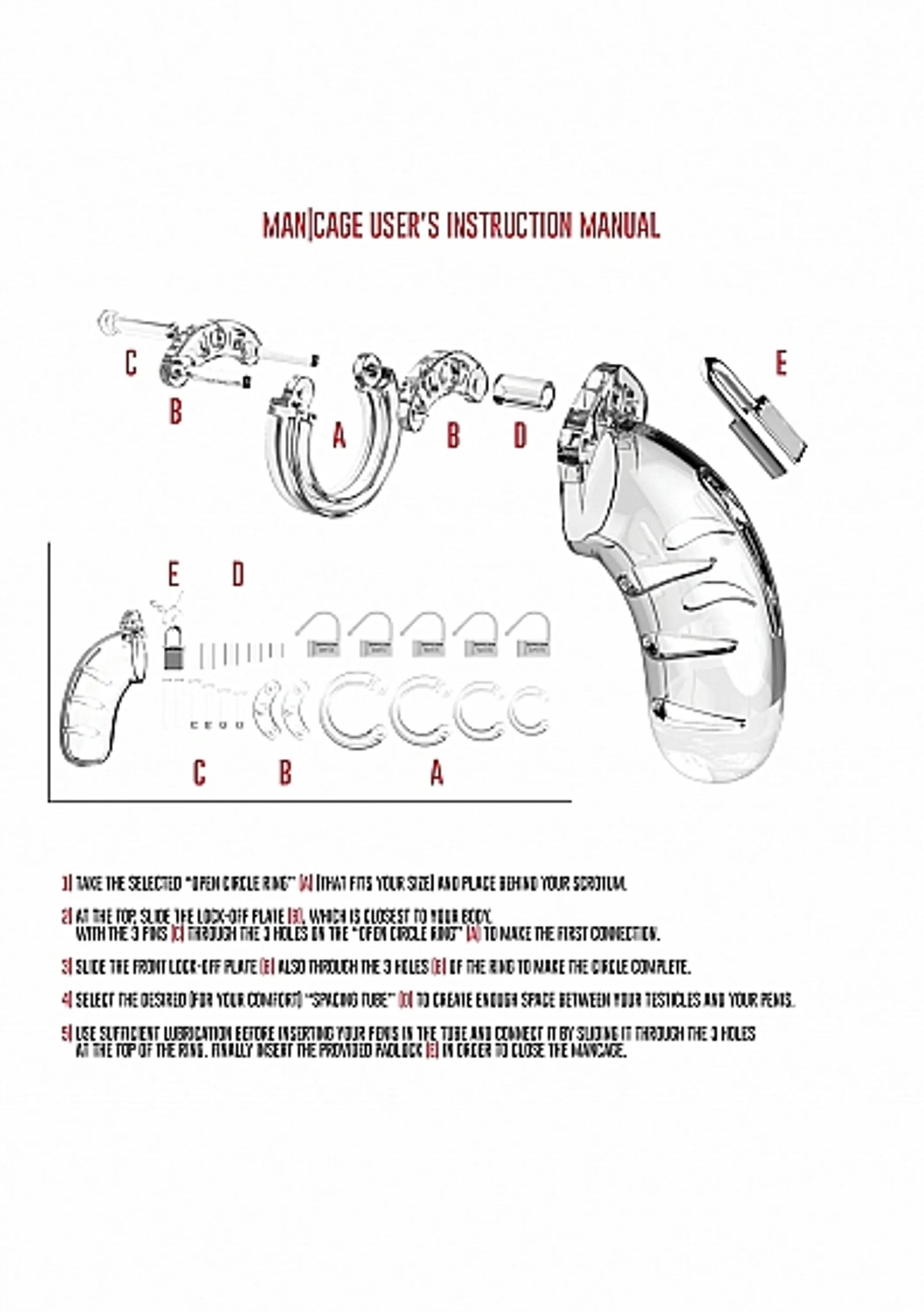 MANCAGE CHASTITY 4.5IN TRANSPARENT MODEL 04