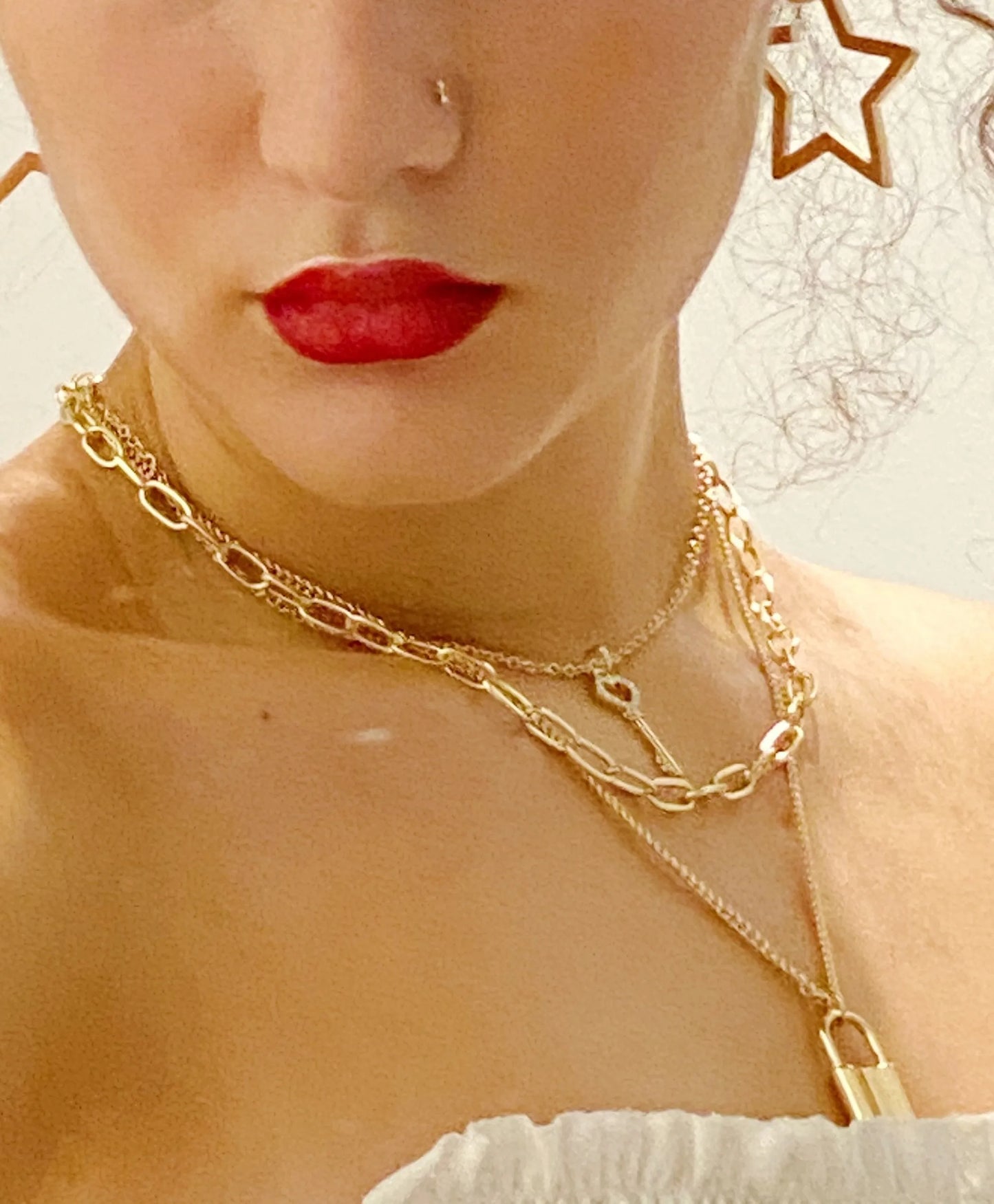 Layered Locket & Key Necklace