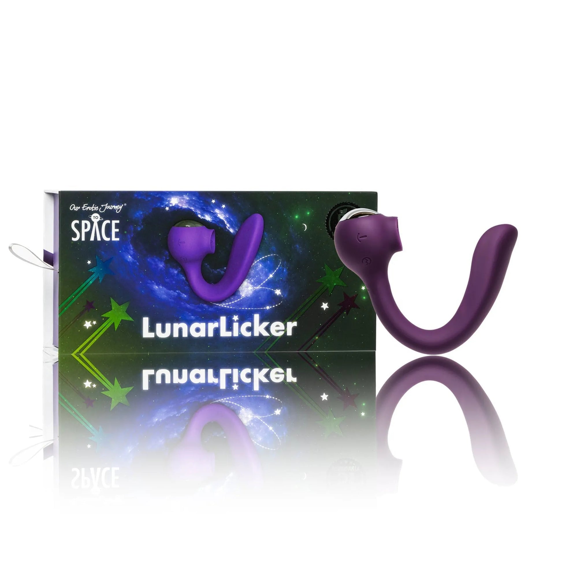 Lunar Licker Bendable Clitoral & G-Spot Vibrator by Our Erotic Journey, close-up detail view
