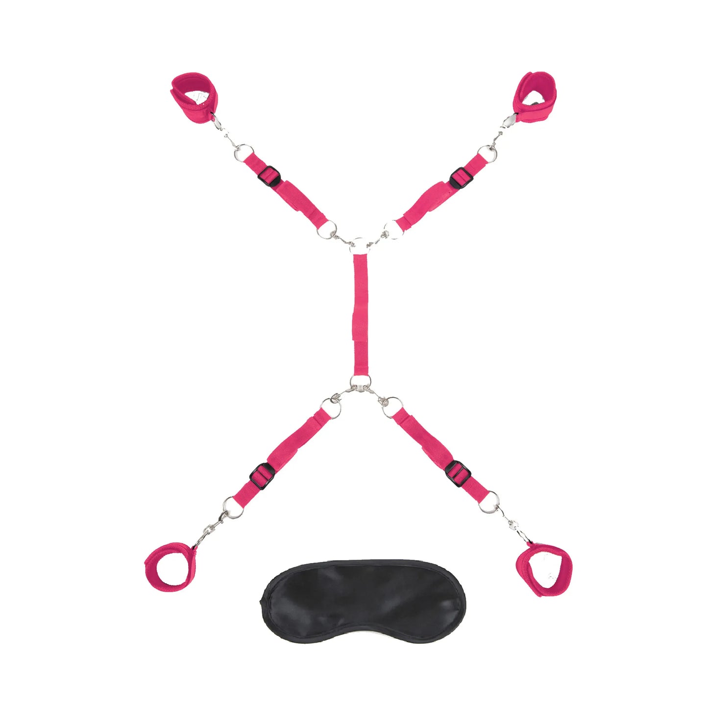 Lux Fetish 7-Piece Bed Spreader in hot pink, close-up detail view