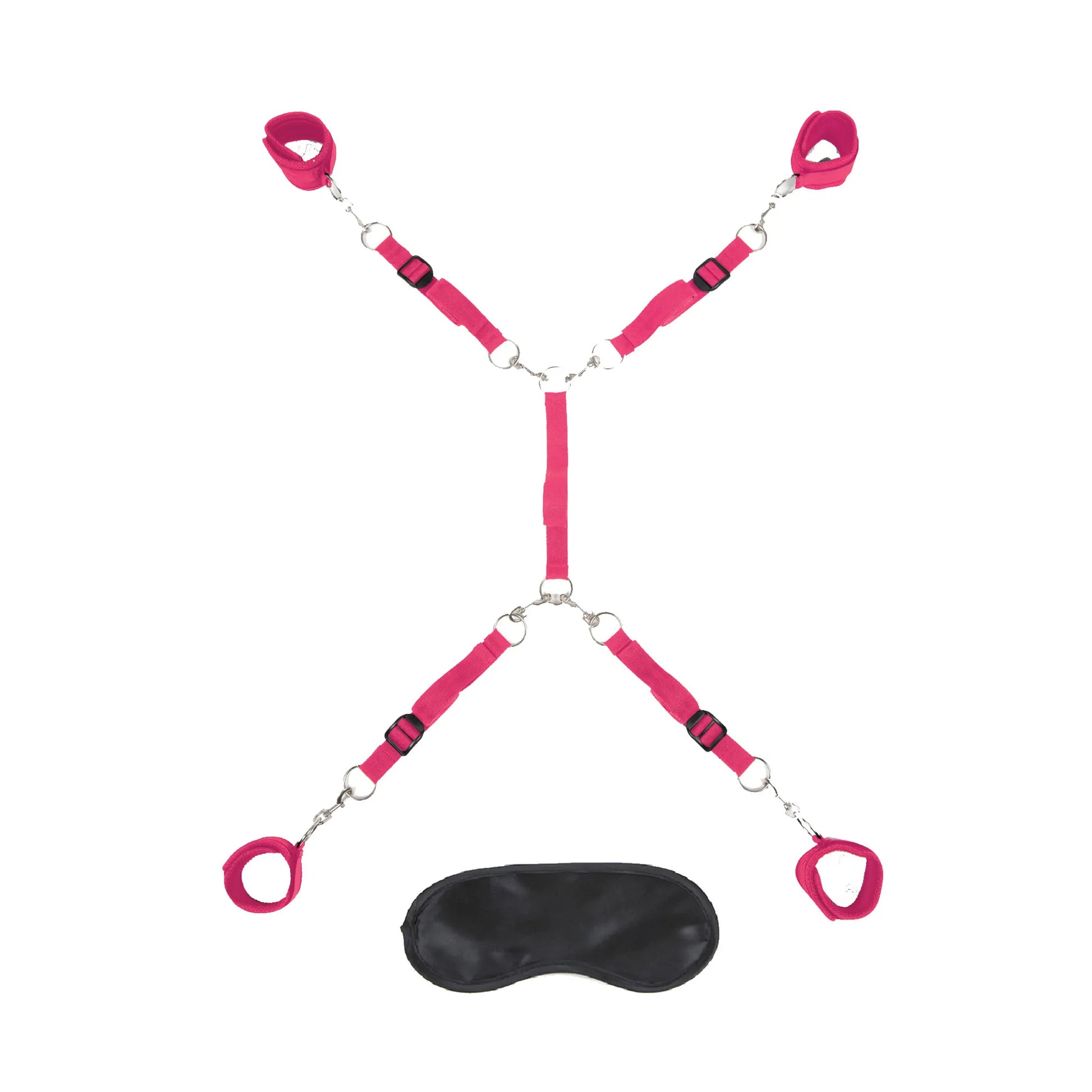Lux Fetish 7-Piece Bed Spreader in hot pink, close-up detail view