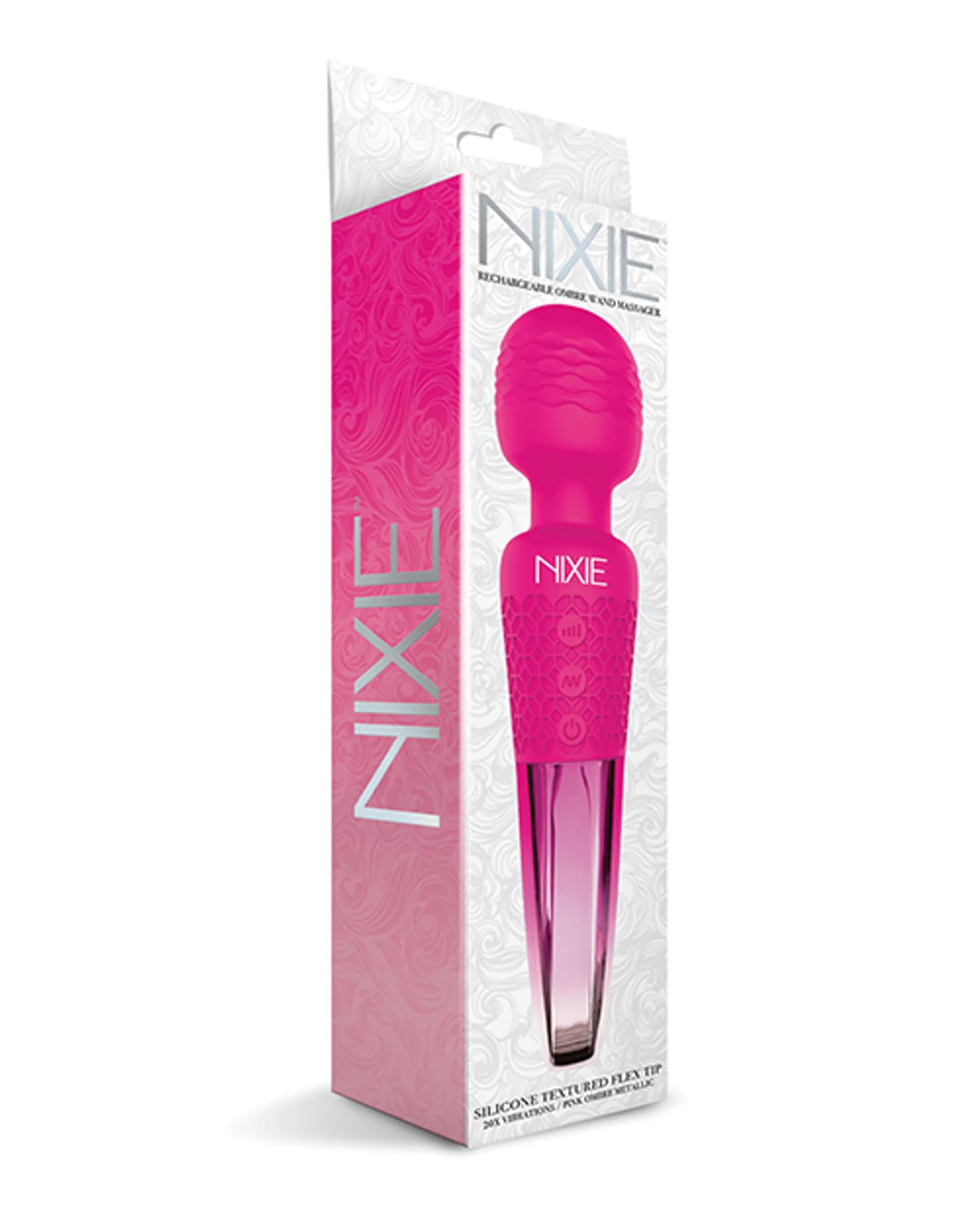 Nixie Wand Massager in pink ombre metallic by Global Novelties, product photo