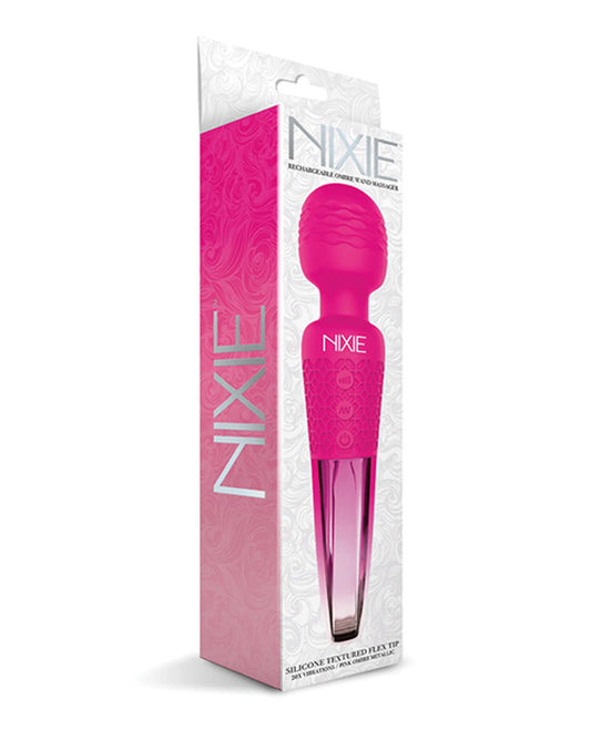 Nixie Wand Massager in pink ombre metallic by Global Novelties, product photo