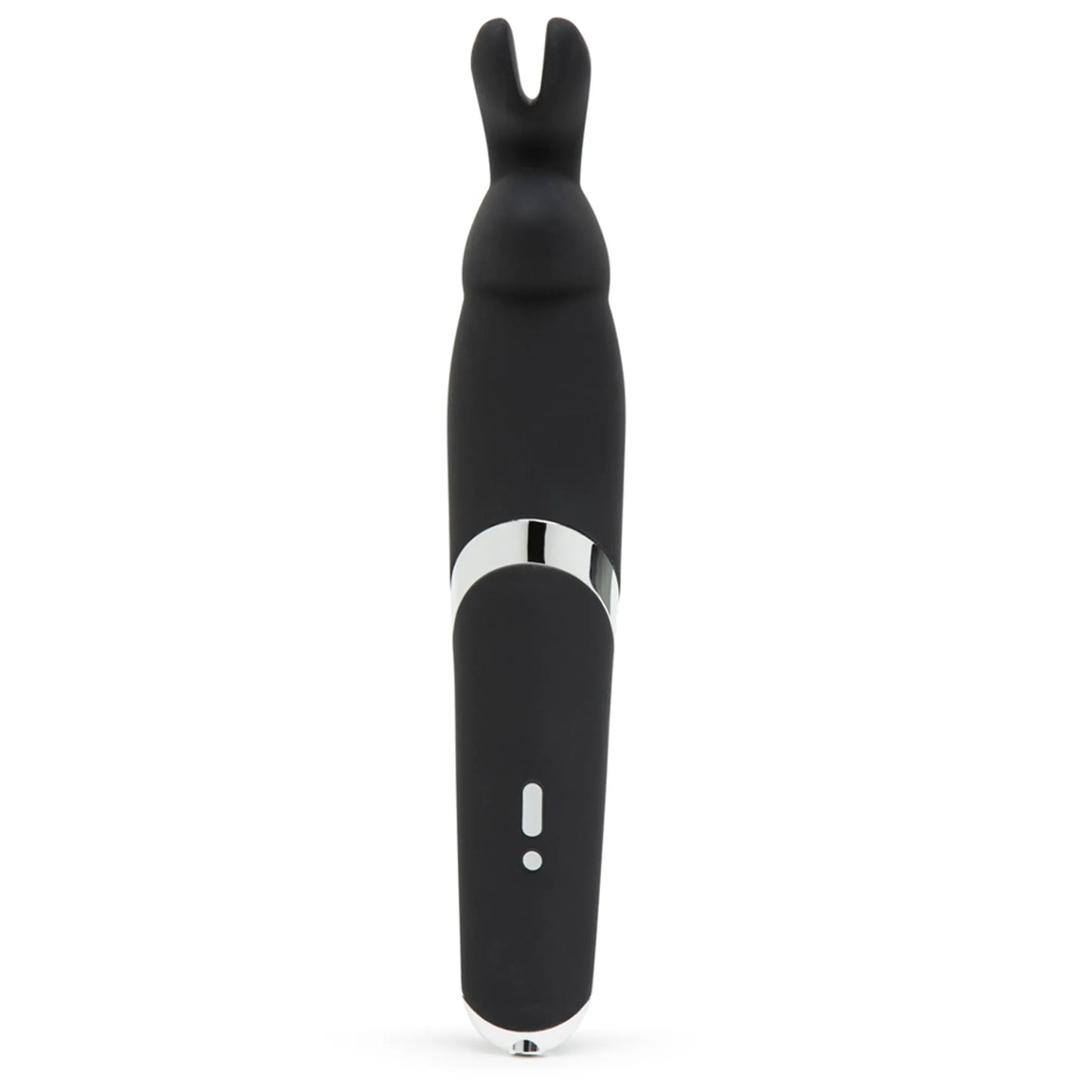 Happy Rabbit Rechargeable Wand Vibrator in black by Lovehoney, close-up detail view