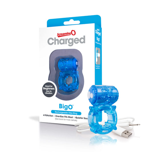 Screaming O Charged Big O rechargeable cock ring in blue, product photo