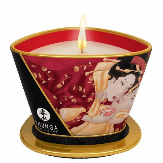 Shunga Romance Massage Candle, Sparkling Strawberry Wine scent, 5.7 oz, product photo