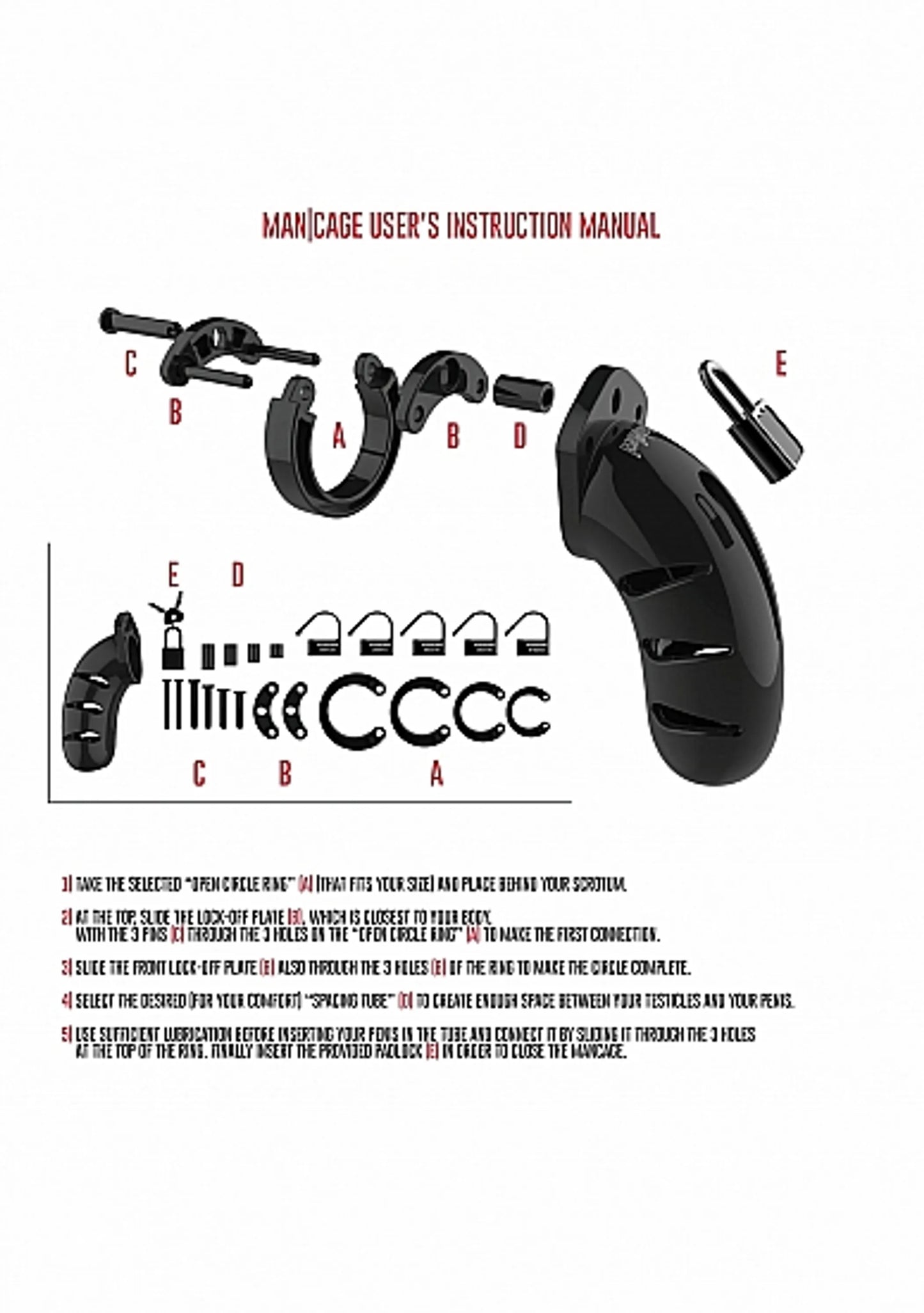 MANCAGE CHASTITY 3.5IN BLACK MODEL 01