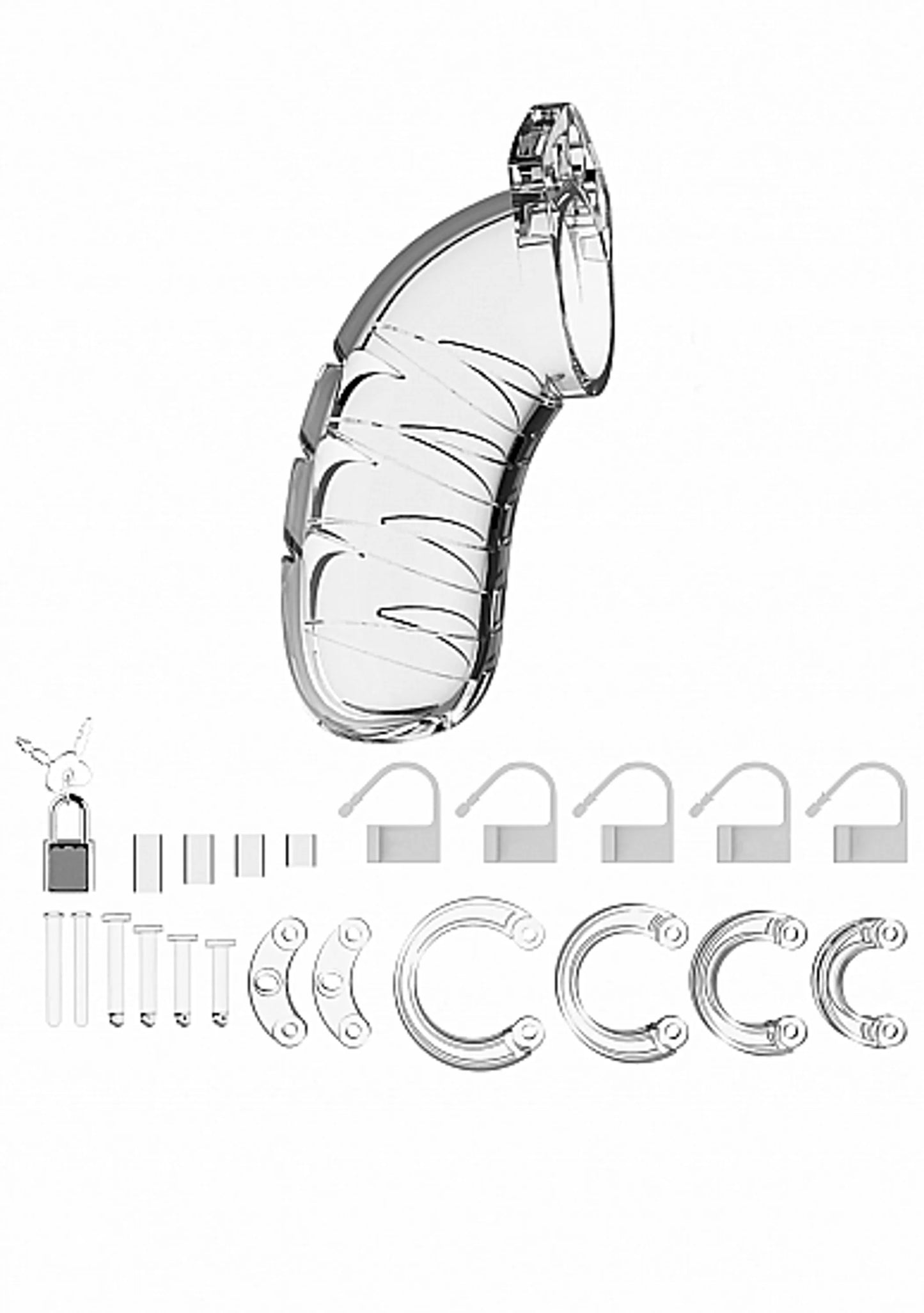 MANCAGE CHASTITY 4.5IN TRANSPARENT MODEL 04