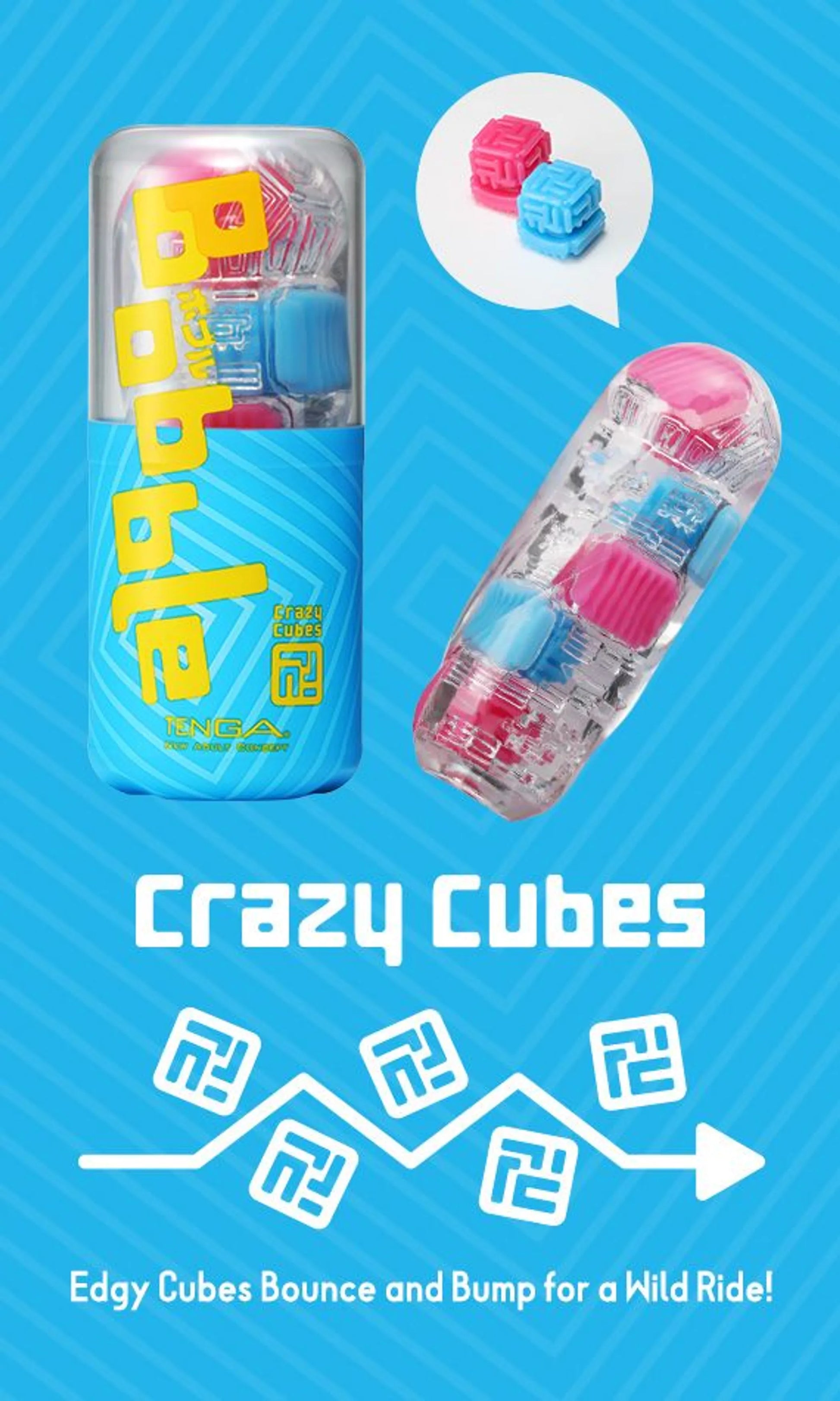 Tenga Bobble Crazy Cubes male masturbator, product photo