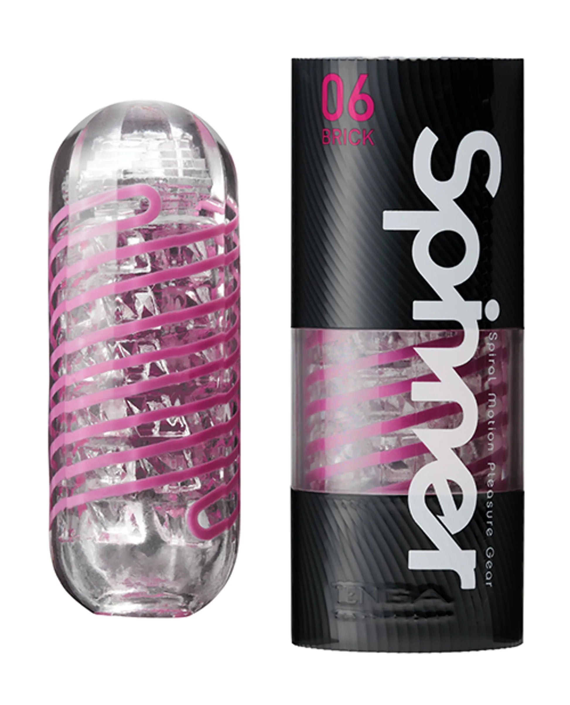 Tenga Spinner Brick masturbator, close-up detail view