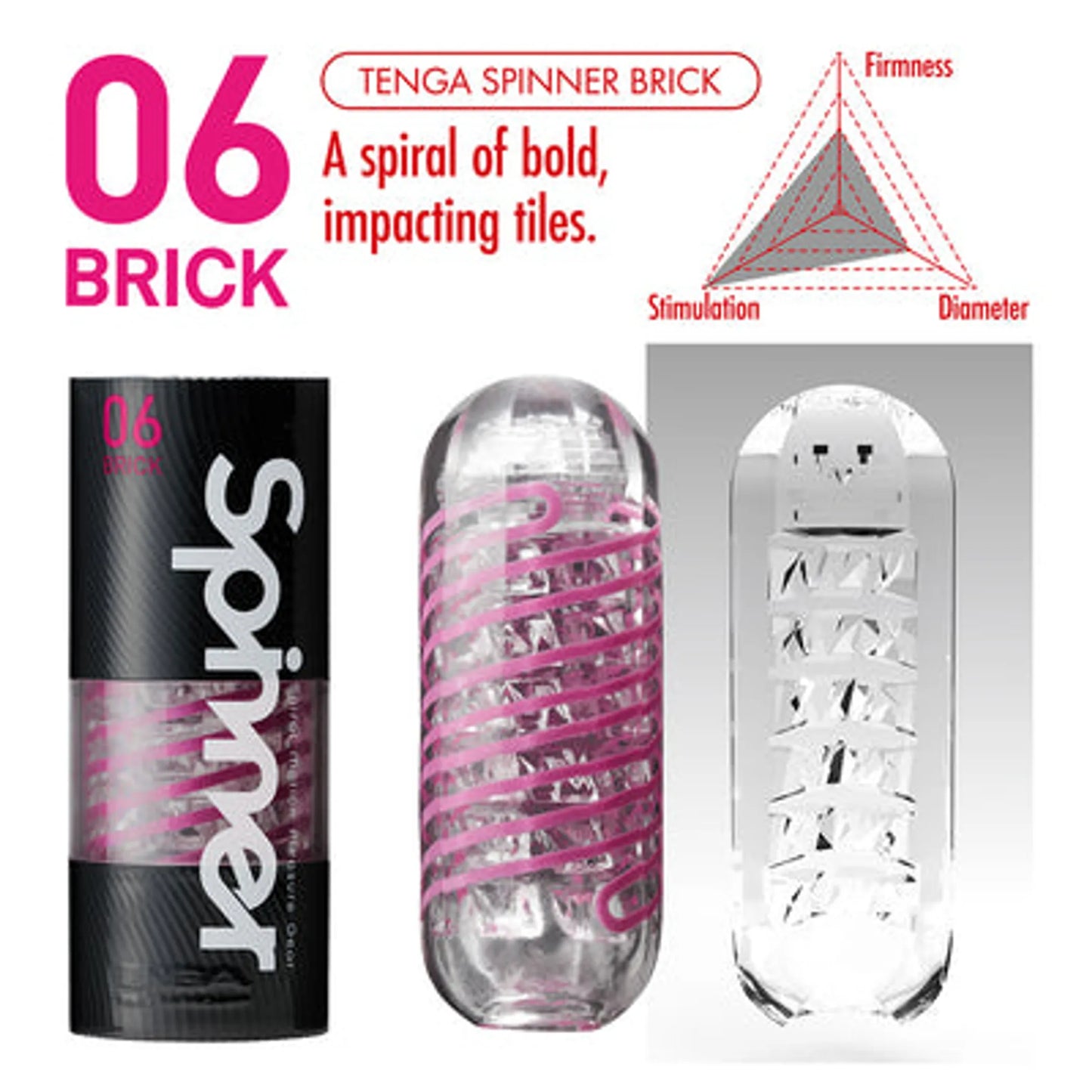 Tenga Spinner Brick masturbator, retail packaging