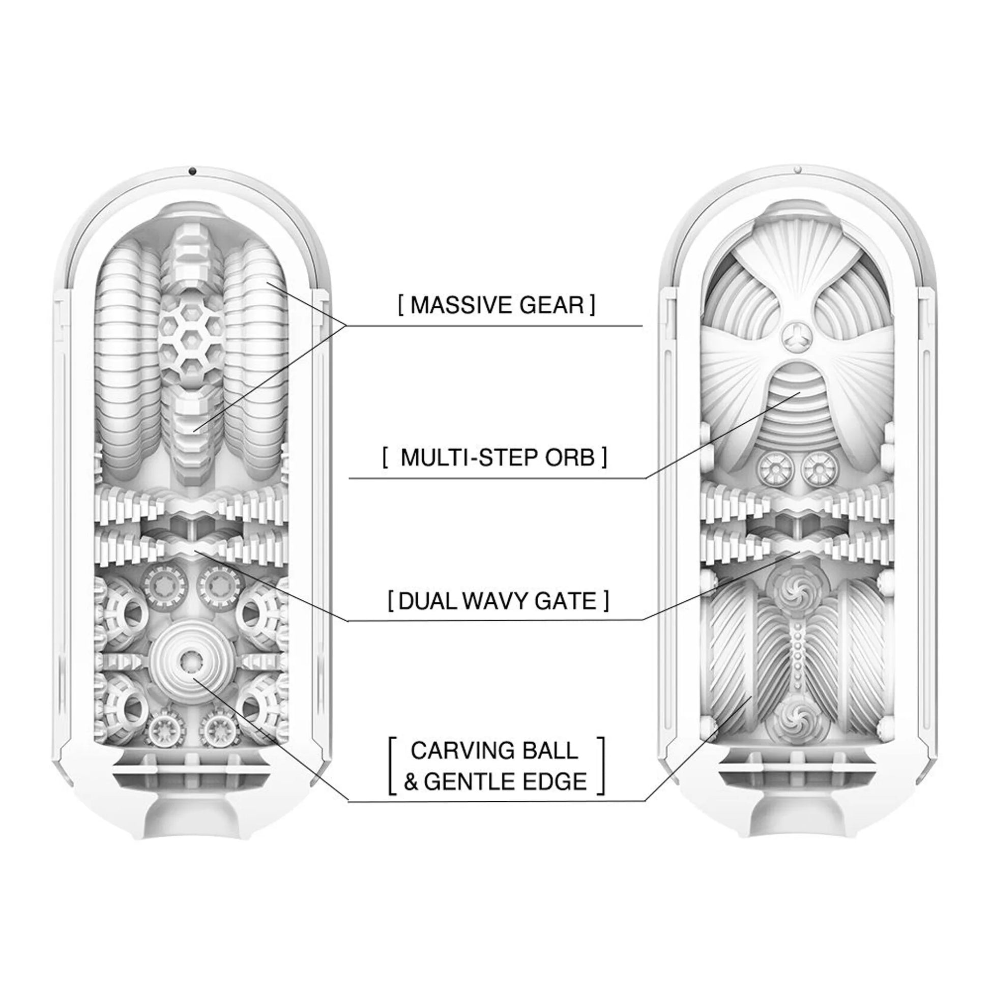 Tenga Flip Zero Gravity male masturbator in white, product photo