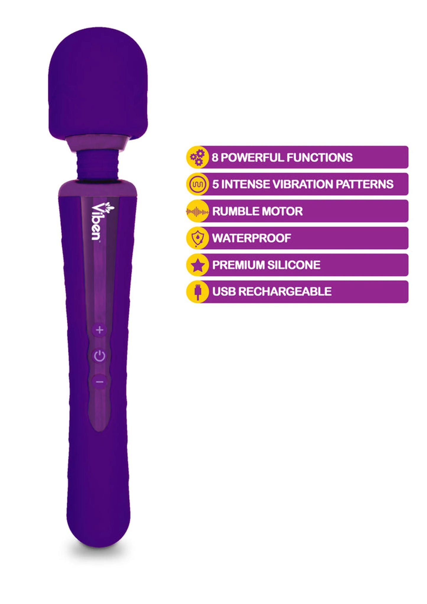 Viben Obsession Intense Large Wand Massager in violet, product photo