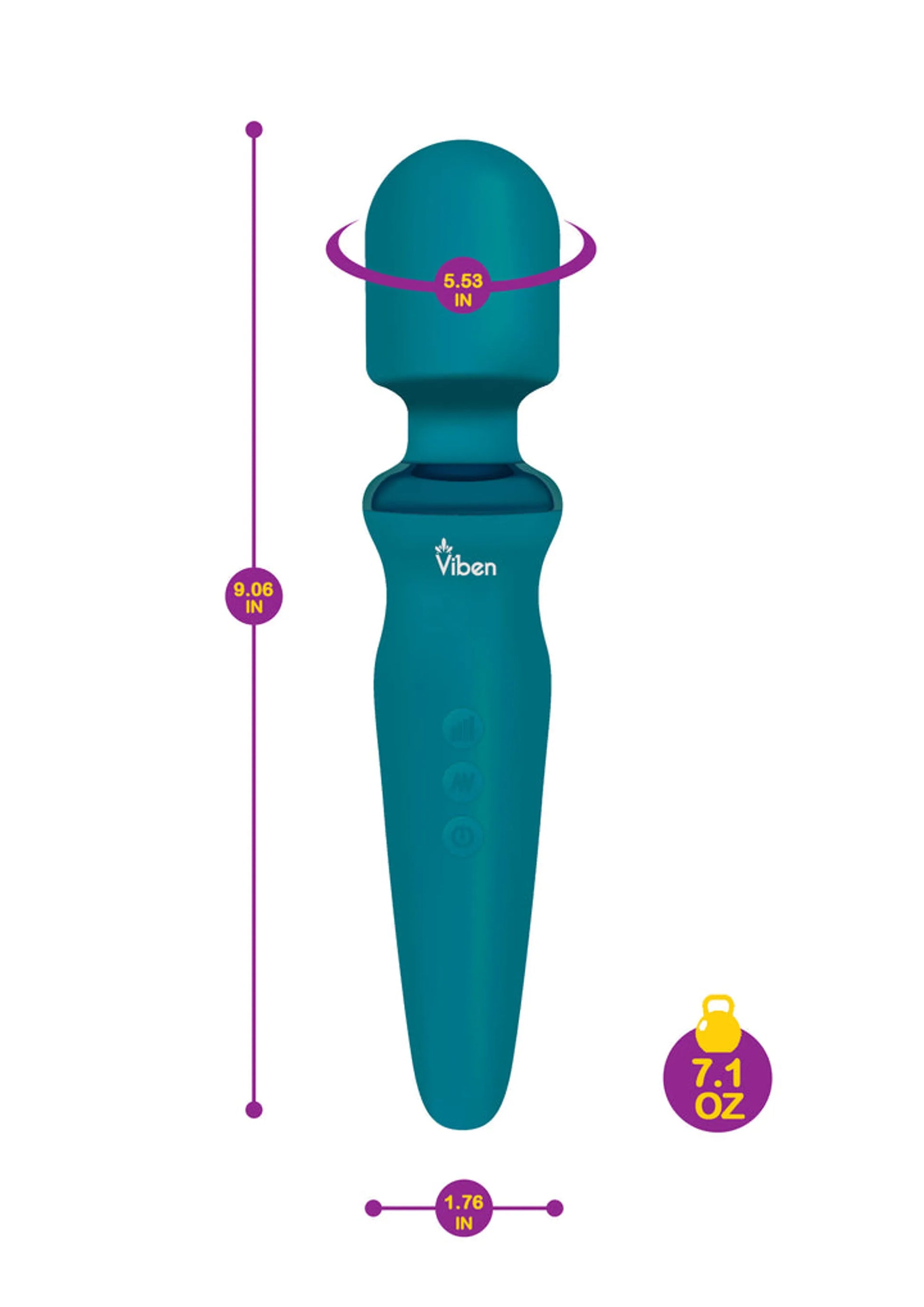 Viben Fierce Intense Wand Massager in ocean blue, product photo