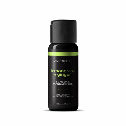 Wicked Lemongrass & Ginger Sensual Massage Oil 4oz, product photo