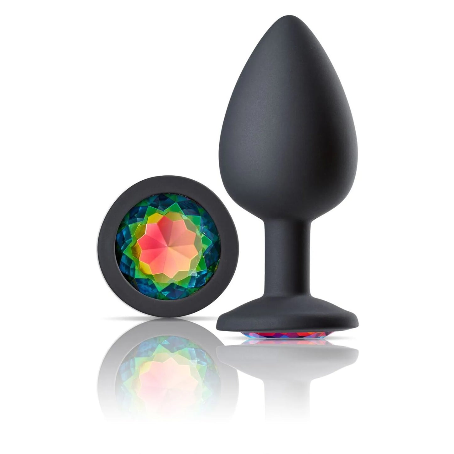 Cloud 9 Gems Black Silicone Anal Plug, large, product photo