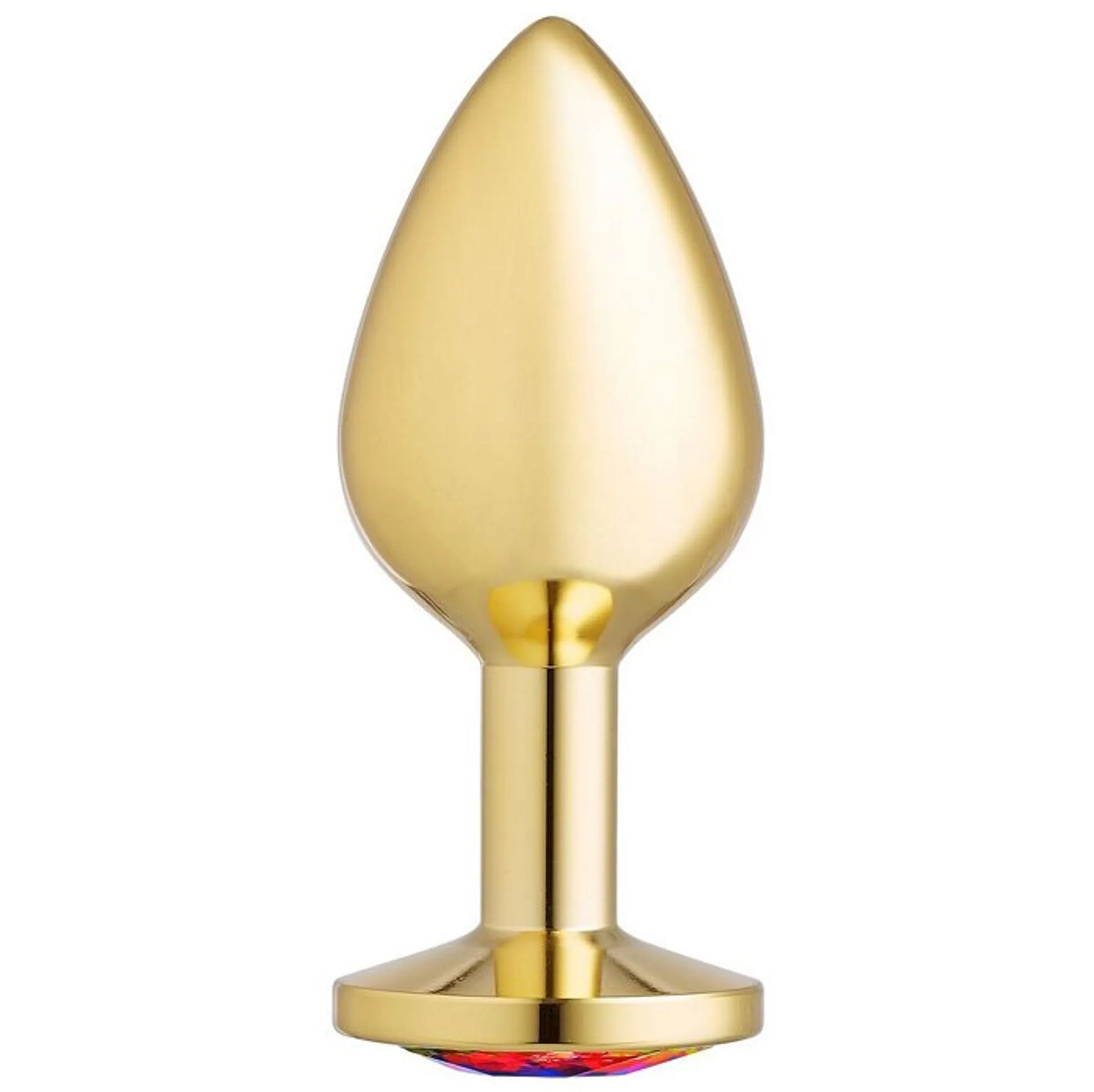 Cloud 9 Gems Gold Anal Plug, medium, alternate angle