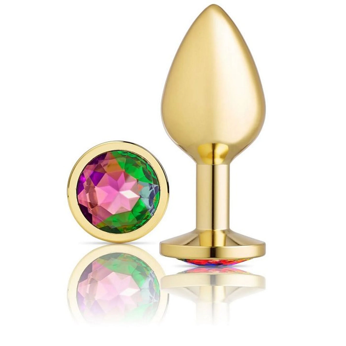 Cloud 9 Gems Gold Anal Plug, medium, close-up detail view