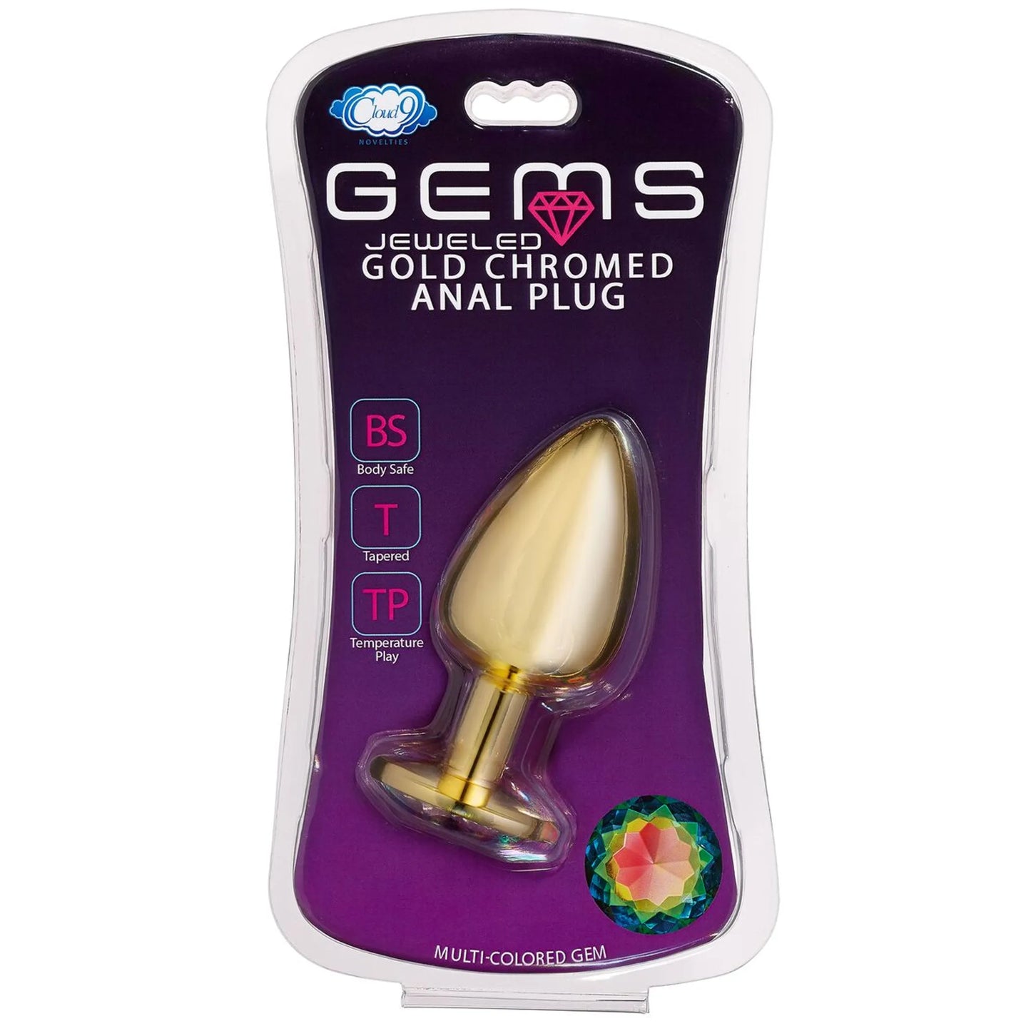 CLOUD 9 GEMS GOLD ANAL PLUG LARGE