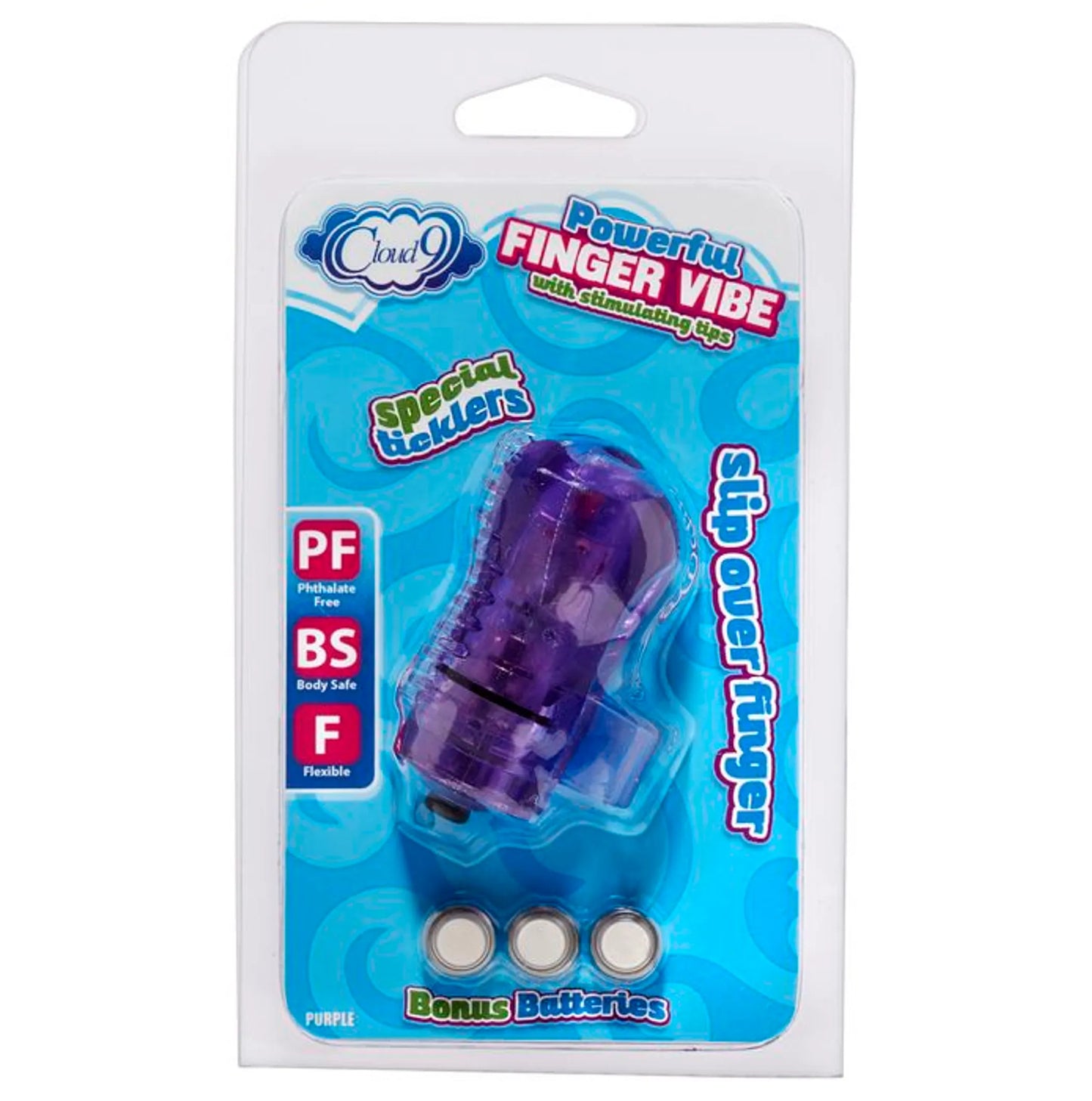 Cloud 9 finger vibrator with stimulating tips, product photo
