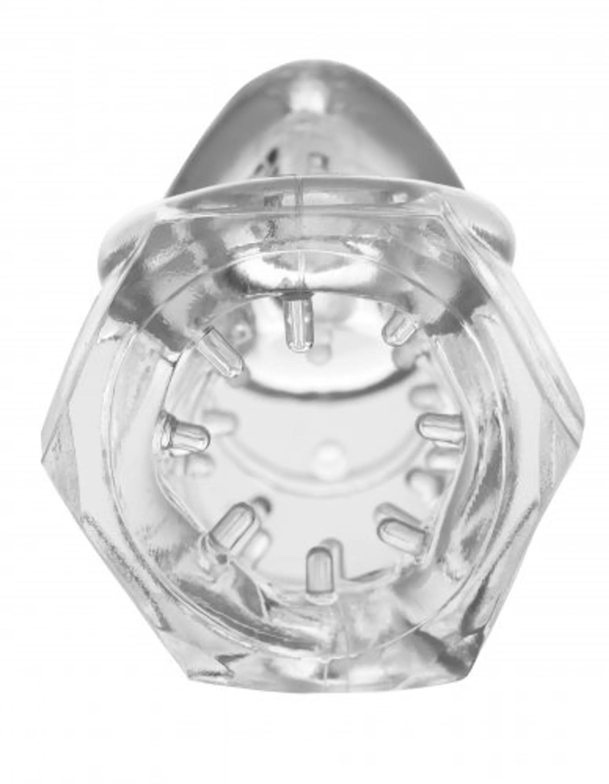 Master Series Detained 2.0 Restrictive Chastity Cage with nubs, retail packaging