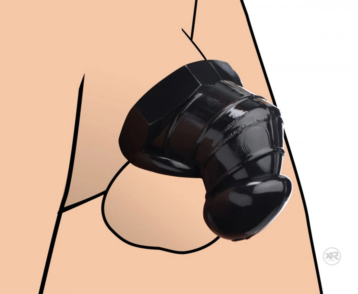 MASTER SERIES DETAINED BLACK RESTRICTIVE CHASTITY CAGE