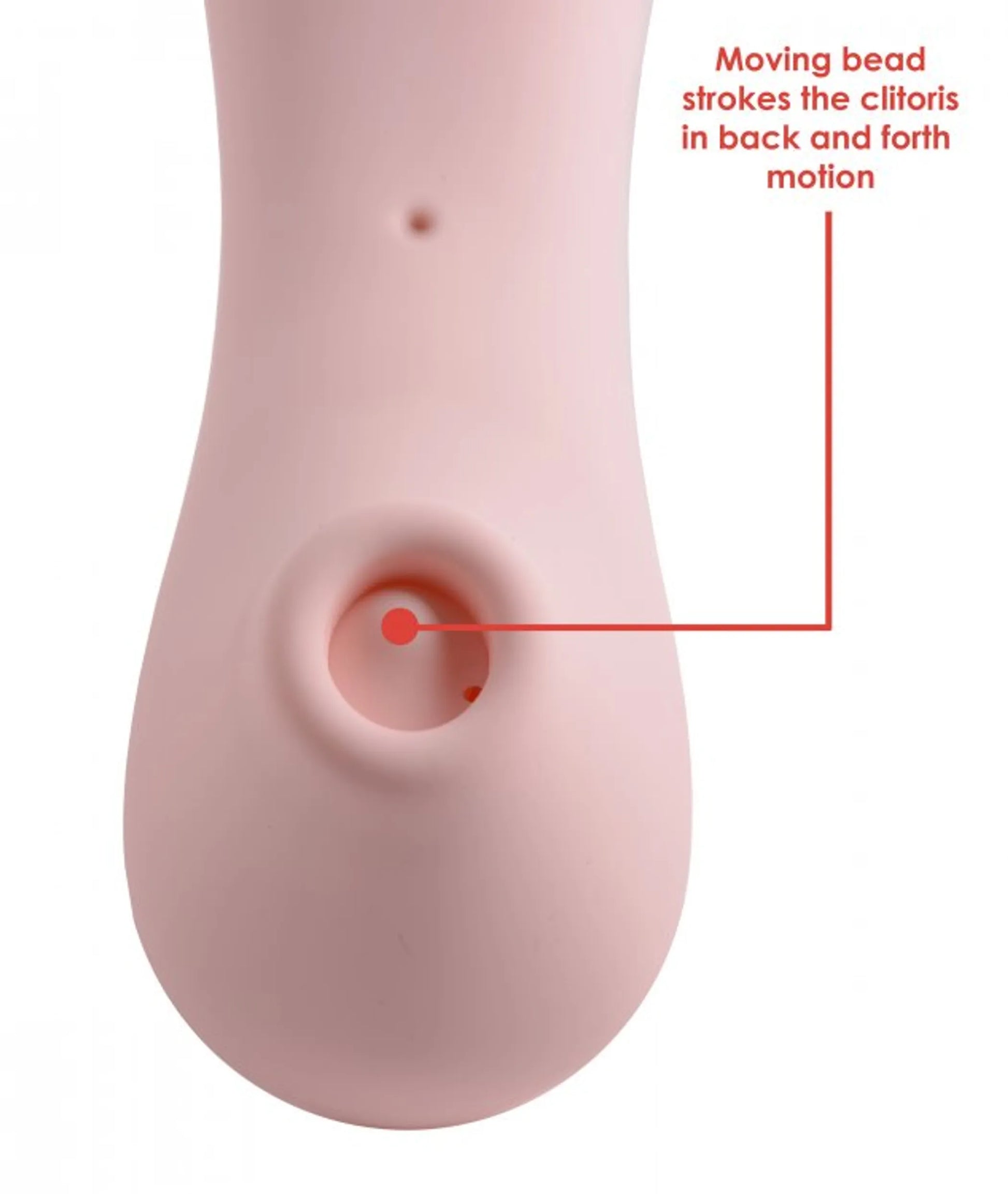Inmi Shegasm Tickling Clit Stimulator with suction by XR Brands, close-up detail view